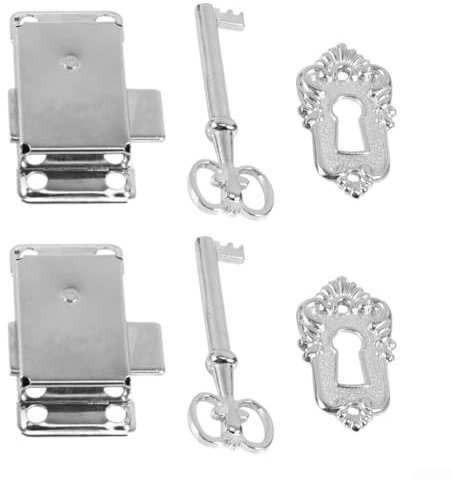 Lot de 2 serrures d'armoire avec clé pour meubles en bois vintage et boîtes