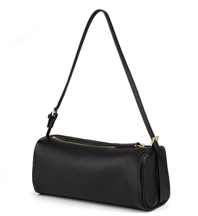 DONNAIN Lederhandtasche Damen Echtleder, Hochwertige Handtasche Damen Leder, Umhängetasche Leder, Ledertasche Damen Echtleder, Crossbody Hobo Bag mit verstellbarem Riemen, verlängern Form (Schwarz)