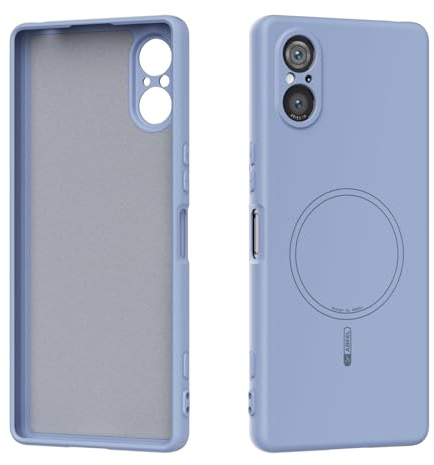 TIANYUE Magnetische Hülle für Sony Xperia 5V, Kompatibel mit Mag-Safe, Integrierter Magnetring, Flüssigsilikon Schlanke Stoßfeste Hülle für Sony Xperia 5V-Hellblau