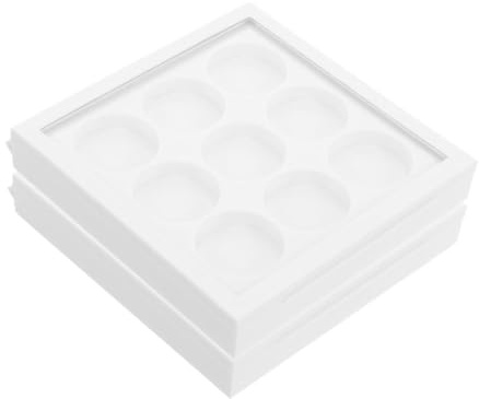 COLLBATH 2 Stück 9 Fächer Selbstgemacht Make Up Palette Leerer Nachfüllbarer Kunststoff Lidschattenbehälter für Rouge und Lippenstift für Reisen und Business Trips