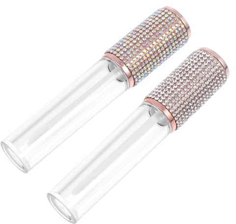 MUCKLILY 2 Stück Wiederverwendbare Tragbare Abs Lipgloss Behälter Leere Make Up Röhren für Unterwegs und Einfache Aufbewahrung von Lippenprodukten Zufällige Farbe