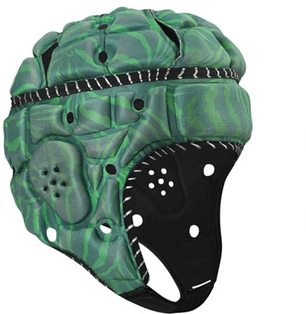 Topeter Softshell-Helm mit stoßdämpfender Polsterung, leichter Aufprallschutz für Rugby, Fußball & Lacrosse Grün