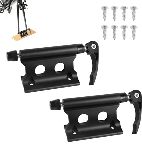 SUPAWAY 2 Stück Gabelhalterung Fahrrad Schnellspanner Aluminiumlegierung, Vorderradgabel Fester Clip, Gabelbefestigungshalterung, Fahrradgabelhalterung Zubehör für Transport Reisen Outdoor (Schwarz)