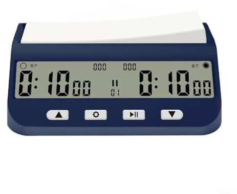 PureBowlic Professionelle digitale Schachuhr mit ABS-Gehäuse, mehrere Timing-Modi einschließlich Verzögerung, Bonus und Byo-Yomi, ergonomische Tasten, einstellbare Sound-Alarme, 14 x 8,5 cm