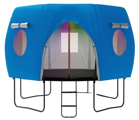 qokeeu Laterne Kürbis Trampolin Offenes Design mit Belüftungsfenster, winddicht, sonnenfest, regenfeste Abdeckung für gebogene Stangentrampoline, blockiert Blätter und