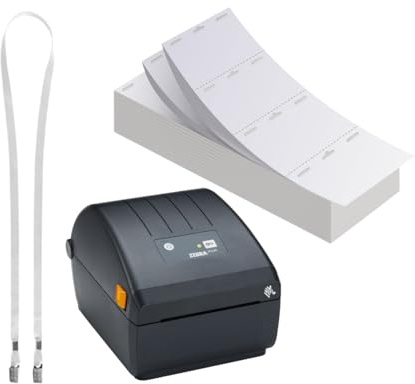 Zebra ZD220d Badges Drucker Namensschilder einseitig bedruckbar zum Umhängen mit Lanyards Schlüsselbänder [250 Stück] Messeausweis Event Tickets ausschließlich mit Zebra Drucker Bedrucken