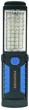 Powerful 36+5 LED 3000 Lumens Portable Flashlight Torch Rechargeable Inspection Lamp Camping Light Hands-Free Garage Workshop Flashlight for Work with Adjusting Stand, Hanging Hook and Magnet Base
