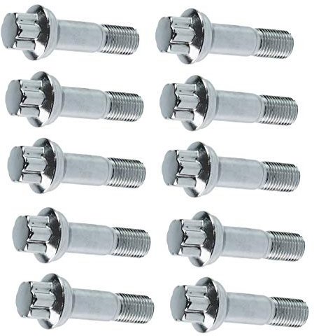 Bapmic 0009905407 Lot de 10 boulons de roue 14 x 1,5 compatible avec Mercedes-Benz ML500 S550 CL63 ML350 GLK350 CL500 GL450