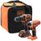 Kit Perceuse à percussion et Visseuse à impact sans fil - 18V - 1,5 Ah - 1 batterie - Livré en sac de rangement