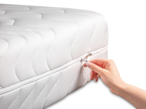 BONEX Matratzenbezug FONTANA 180x200, Polyester, weiß, 180x200 cm 19-21 cm Höhe