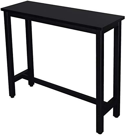 eSituro Bartisch Stehtisch mit Metallgestell,120x40x100cm, Küchentheke Küchenbar Tresentisch Industrie-Design Küchentisch, Schwarz