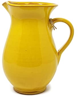 Verano Spanish Ceramics Selena Glaze Hand Dipped Terracotta Serving Jug - 19cm 1L Yellow