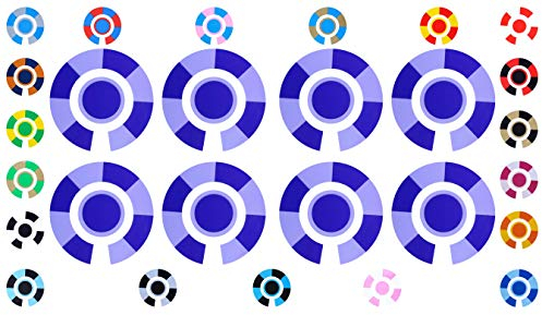 Acclaim Lawn Bowls Identification Stickers Markers Standard 5.5 cm Diameter 2 Full Sets Of 4 Self Adhesive Segmented Two Colour (Purple/Lilac)
