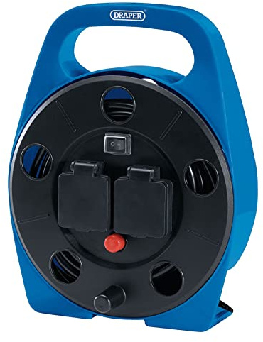 Draper 99294 2-Wege 10M Kabeltrommel mit LED-Arbeitsleuchte