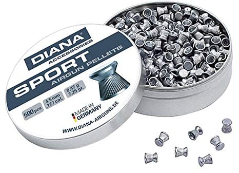 Eva Shop® Diana Sport Diabolo Premium Flachkopf-Diabolo 4,5mm Luftgewehrkugeln Diabolos für Luftdruckwaffen, Luftgewehr und Luftpistole Preiswerte Trainingsmunition