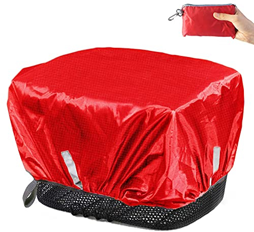 Frelaxy Fahrrad Korbabdeckung wasserdicht mit Reflektorstreifen, Regenschutz Fahrradkorb für vorne, Regenabdeckung für Korb hinten, Einheitsgröße für alle Körbe bis Größe 45x45cm
