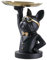 Vinbcorw Coole Bulldog Skulptur Französisch Statue mit Edelstahl Tablett, Statue, Tischdekoration, Mode, Heimtextilien, Multifunktion, Schreibtisch Lagerung,Schwarz,A