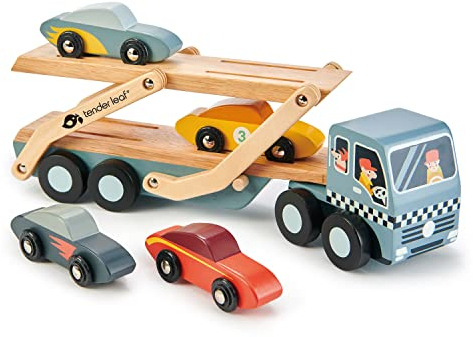 Encourage Social Development with Tender Leaf Toys Car & Garage Set (Car Transporter)
