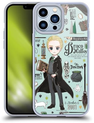 Head Case Designs Officially Licensed Harry Potter Draco Pattern Deathly Hallows XXXVII Soft Gel Case Compatible With Apple iPhone 13 Pro Max