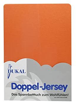 Dukal | Spannbettlaken für Laufgitter Krabbelgitter Laufstall | 100x100 cm | aus hochwertigem DOPPEL-Jersey | 100% Baumwolle | Farbe: orange