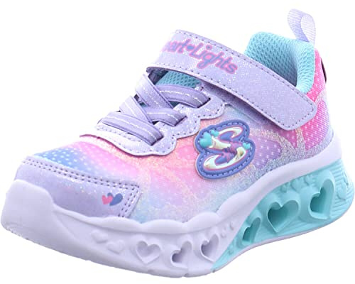 Skechers Mädchen Flutter Heart Lights Simply Love Sneaker, Silver Synthetic Mesh, 27 EU