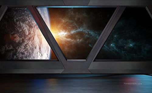 Fototapete 3D Tapete Kinderzimmer Deko Raumschiff Planet Tapeten Vliestapete Wandbilder Wohnzimmer Schlafzimmer Wanddeko 250x175cm