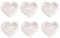 WHJY White Love - Cuenco auxiliar de cerámica en forma de corazón, platos de porcelana contemporáneos, platos de condimento, platos de salsa de soja para boda, fiesta de cumpleaños, juego de 6