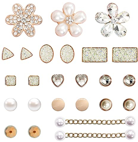 27 Stück Schuhzubehör, Kristall Diamant Schuhzubehör, Handgelenkschlaufe Zubehör, Sandale Dekorationen, Perle Diamant Blumen, DIY dekorative Schuhschnallen für Mädchen, Jungen Schuhzubehör, Edelstein