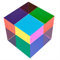 ECBANLI Cubo de Color CMY, 70 mm (2,75 Pulgadas) CMYcube Que Mezcla Prisma acrílico Colorido, Juguete de física Multicolor y decoración de Escritorio