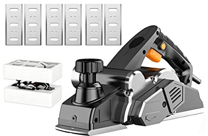 Rabot à Main électrique, 1300 Rabot électrique, 15 000 TR/Min/Min Rabot à Bois à Main réglable 0-2 mm Profondeur de rabotage,C