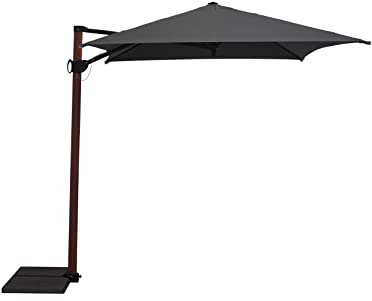 Maffei Art 477Q Trend Wood Sonnenschirm quadratisch 250 x 250 cm Made in Italy, anthrazit