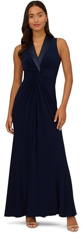 Adrianna Papell - Damen - Langes Abendkleid - Jersey Tuxedo Gown - Zeitlos, elegant, femininer Stil