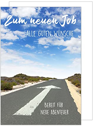 Edition Seidel Premium Glückwunschkarte zum neuen Job mit Umschlag. Grusskarte Karte Billet Gratulation zur neuen Arbeit Wünsche Mann Frau (NJO104 SW023)