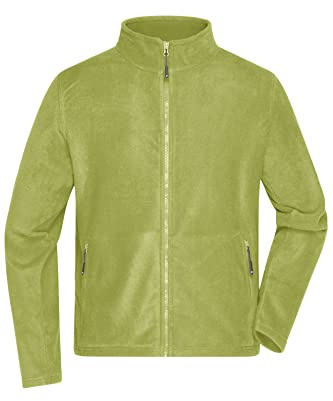 James & Nicholson Herren Microfleece Jacke - Klassisch geschnittene Jacke aus pillingfreiem Microfleece | Farbe: lime-green | Grösse: 3XL