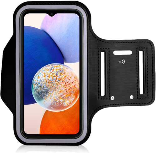 MHTECH Running Armband Phone Holder for Samsung Galaxy A14 A13 A04S A34 A24 A52 A53 A54, Arm Strap Mobile Phone Pouch for Sport Jogging Fitness (Up to 6.7)