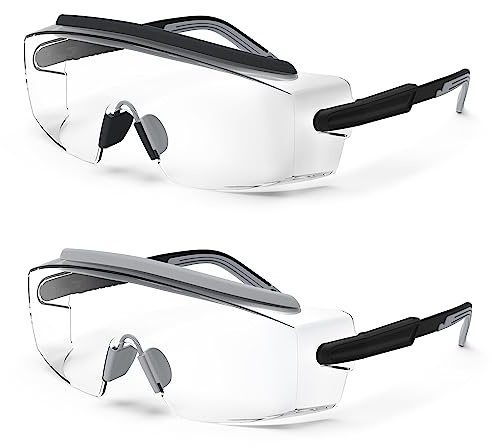 MEIGIX Anti-Beschlag-Schutzbrille mit verstellbaren kratzfesten Gläsern (2 Stück (Schwarz + Grau)