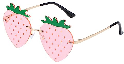 Dazzleimart Sonnenbrille in Erdbeerform, Retro, trendig, lustig, für Damen und Herren, Weihnachtsdekoration, Partygeschenk, Pink, Einheitsgröße