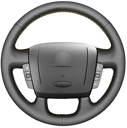 Auto-Lenkradbezug aus schwarzem Leder, für FIAT Ducato 2006–2019 Ram ProMaster (Cargo) (Fahrerhaus-Chassis) (Fenster), Überbrückungsrelais. Handgenähter Auto-Lenkradbezug