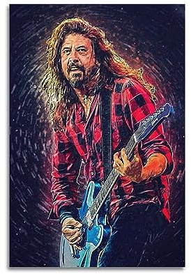 VZRSQZK Rocksänger Dave Grohl Poster, dekoratives Gemälde, Leinwand, Wandposter und Kunstdruck, modernes Familienschlafzimmer-Dekor-Poster, 20 x 30 cm