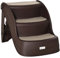 PawHut Escalera para Perros de 3 Peldaños Plegable Escalón de Plástica para Mascotas con Alfombras Antideslizantes para Cama Sofá Carga 15 kg 49x38x38 cm Marrón