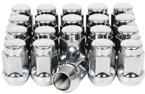 SCITOO Radmuttern, M12 x 1,75, Radmuttern, 19 mm, Sechskant-Ende, Radmuttern, Ersatz für Ford Lincoln, Volvo-Serie, 20 Stück