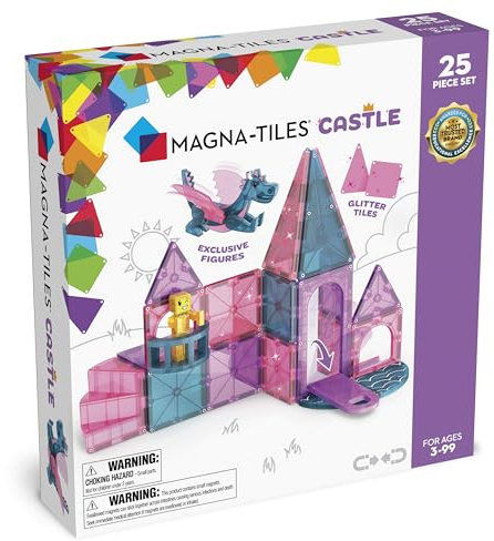 Magna-Tiles Castle 25-teiliges Magnetbauset - Die Originale Magnetbaumarke