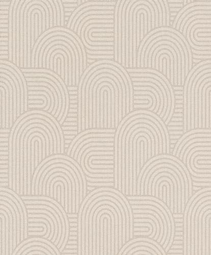 Rasch Tapeten 634150 - Vliestapete mit geometrischem Muster mit unzähligen Bögen in Beige aus der Kollektion Color your life - 10,05 m x 0,53 m (LxB)