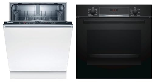 Bosch SMV2HVX02E Serie 2, Lavastoviglie da incasso a scomparsa totale, Home Connect & HBA534BB0, Forno da incasso, Pulizia EcoClean su parete posteriore: sicuro ed economico