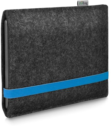 stilbag Lettore eBook Stilbag LEON per Onyx Boox Palma | Colore: antracite/blu | Borsa per eBook Reader in feltro | Custodia protettiva per eReader | Borsa per lettore di ebook Made in Germany