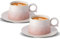 ZENS Cappuccino Tassen mit Unterteller 2er-Set, 220 ml Geprägtem Cappuccinotassen für Latte Art, Kaffeetassen Espresso Tassen Steingut, Tee Tasse mit Untertasse Geschenke für Frauen, blassrosa
