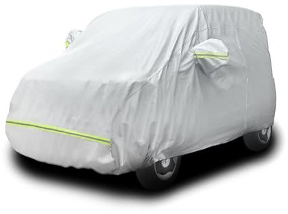 Favoto Autoabdeckung Wasserdicht Autoabdeckplane - UV-Schutz Staubdicht Kratzfest Kompatibel mit FIAT 500 Abarth 595 695 Toyota Aygo Abdeckplane für City Car (bis zu 360 cm) Silber