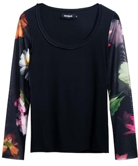Desigual Damen 25SWTK93 T-Shirt, Black, S