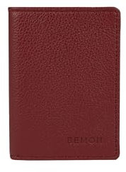 BEMON Porte Cartes en Cuir Enzo (Rouge Fonce)