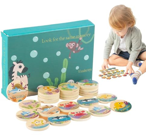 Tier-Assoziationsspiel, Tier-Assoziationsspiel für Kleinkinder | Gedächtnisspiel für Kleinkinder | Gedächtnisspiel aus Holz, Lernspiel